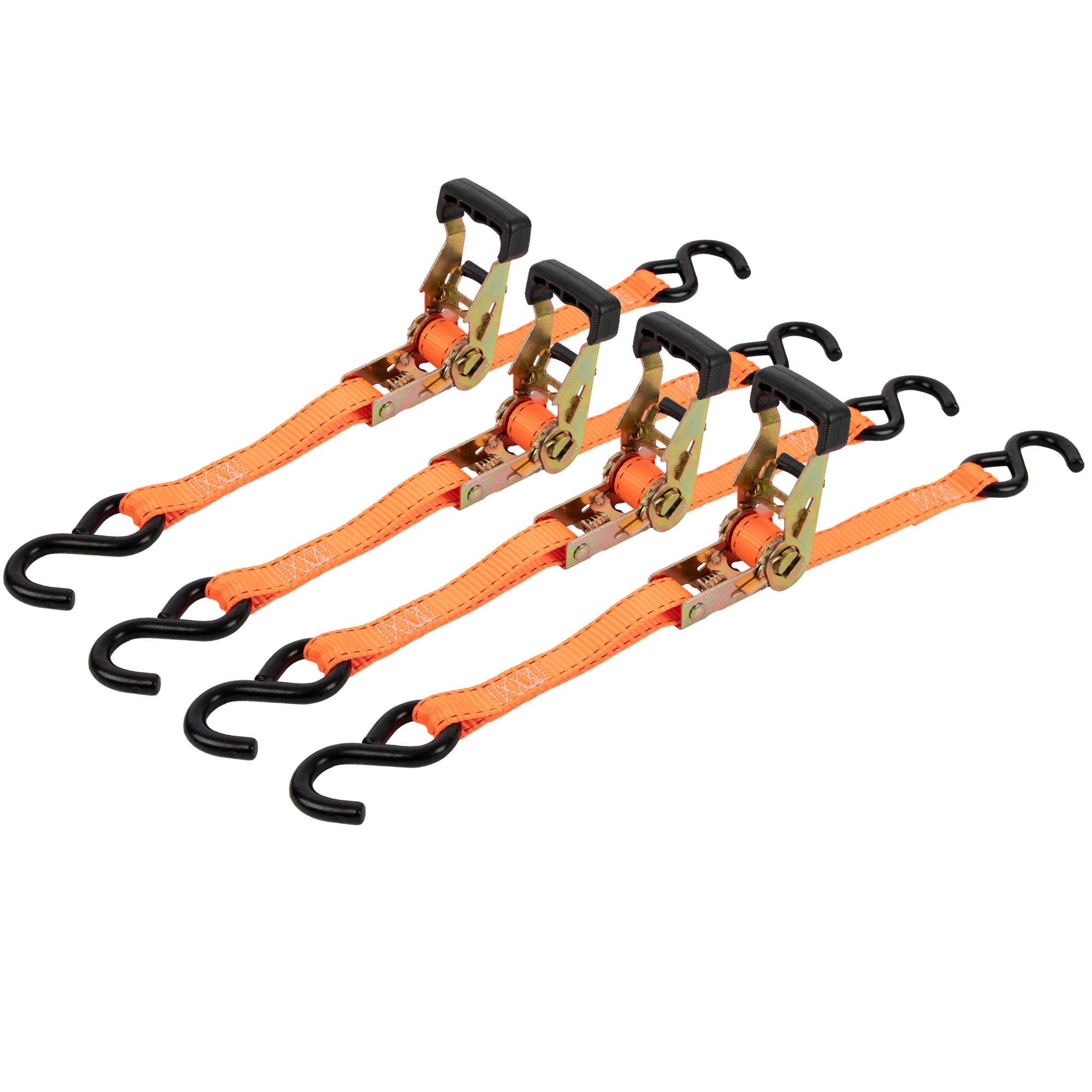 Ratchet Tie Down Straps 1"x15' 2000 lb Load Rating 15' - Pack of 4