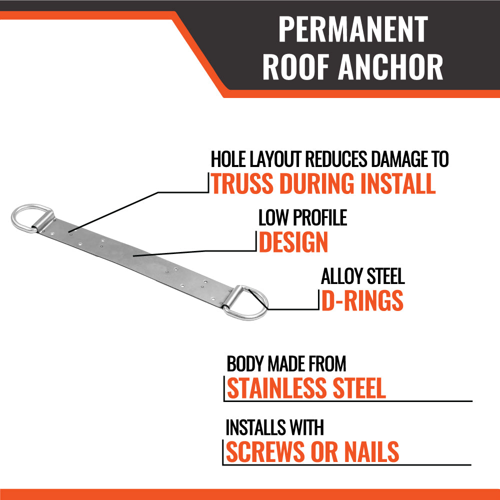 Malta A6302 Permanent Roof Anchor Double D-Ring with Nails