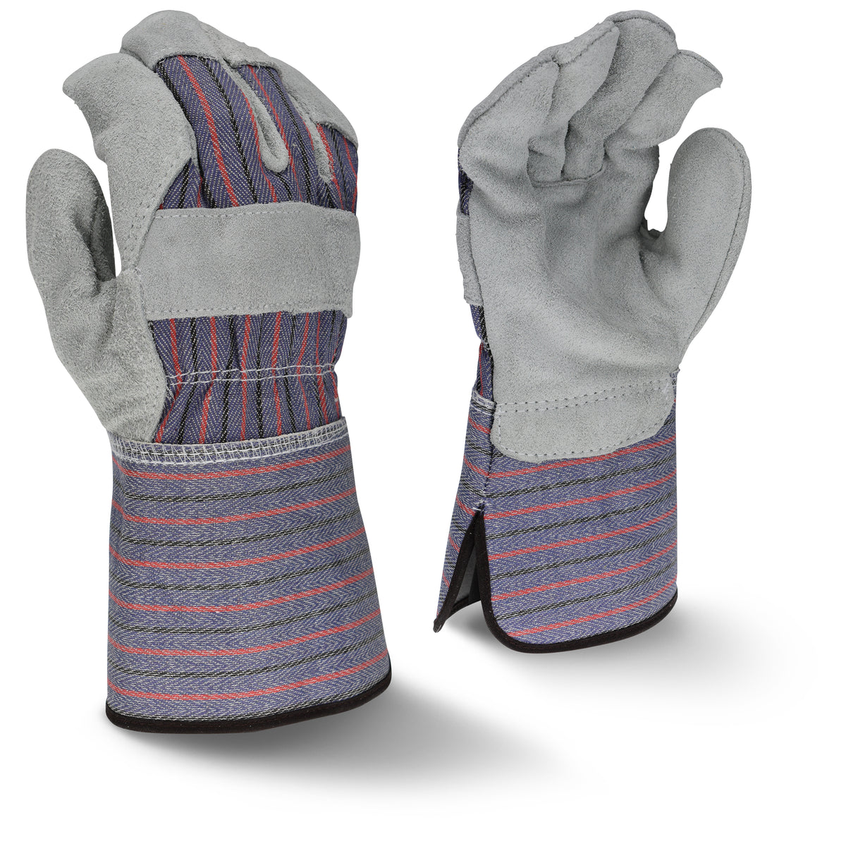 RWG3200G Regular Shoulder Gray Split Cowhide Leather Glove with Gauntlet Cuff (Pack of 12)