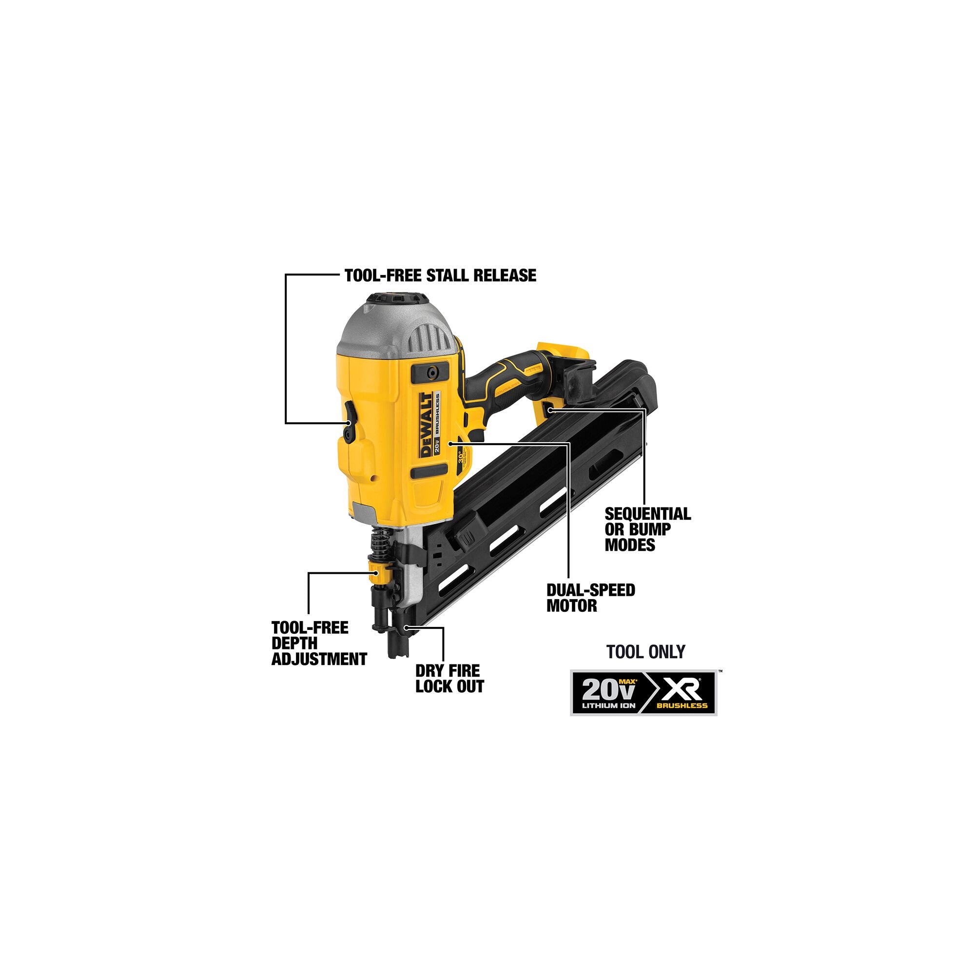 DeWALT Angled Framing Nailer 2"-3 1/2" (Tool Only)