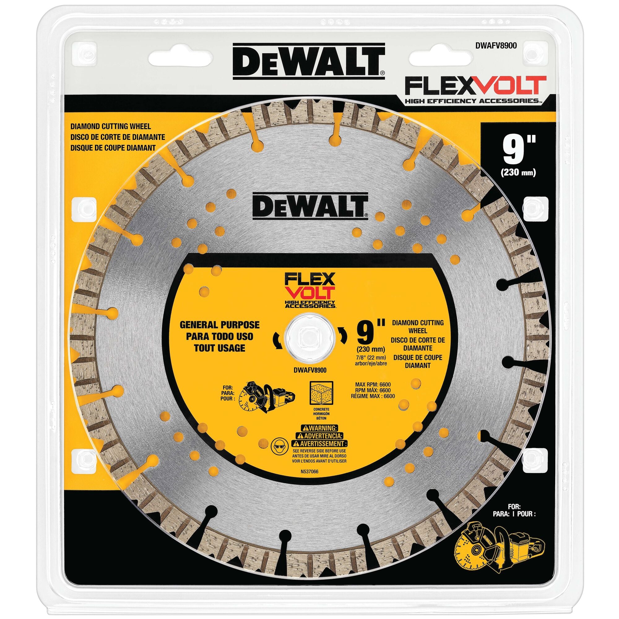 DeWALT DWAFV8900 9" Diamond Cutting Wheel for Concrete for DCS690 Saw