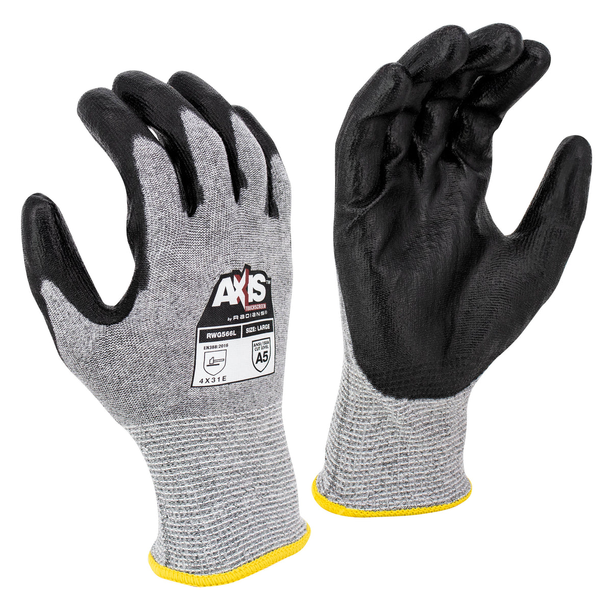 RWG566 AXIS™ Cut Protection Level A5 Touchscreen Work Glove (Pack of 12) Size Large-2XL