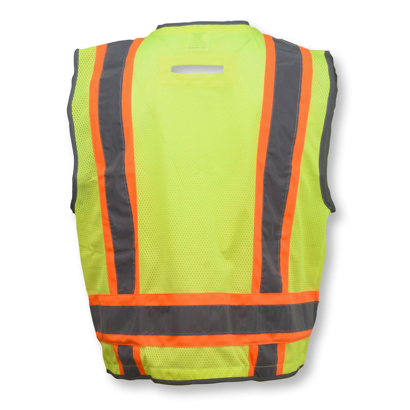 SV6H Type R Class 2 Heavy Duty Two Tone Mesh Surveyor Vest with Solid Pockets