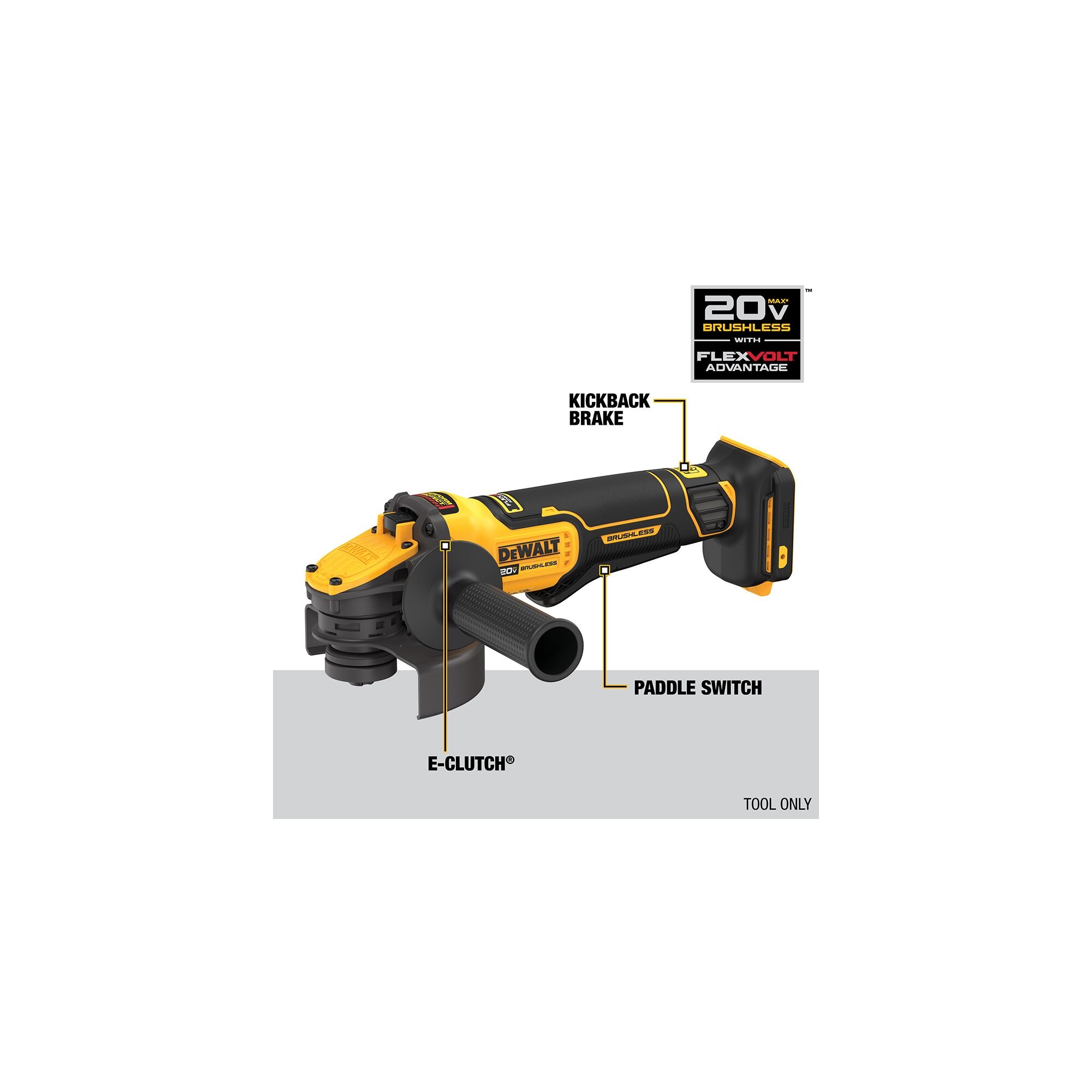 DeWALT DCG416B  4.5" Small Angle Grinder 20/60 Flex Volt Tool Only