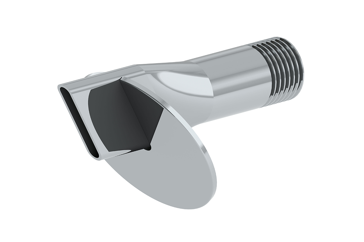 Bevel End Metal Nozzle with depth control, 1/8" ID x 30 x 5/8" Deep