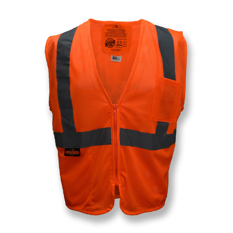 SV25 Economy Class 2 Self-Extinguishing Mesh Safety Vest with Zipper