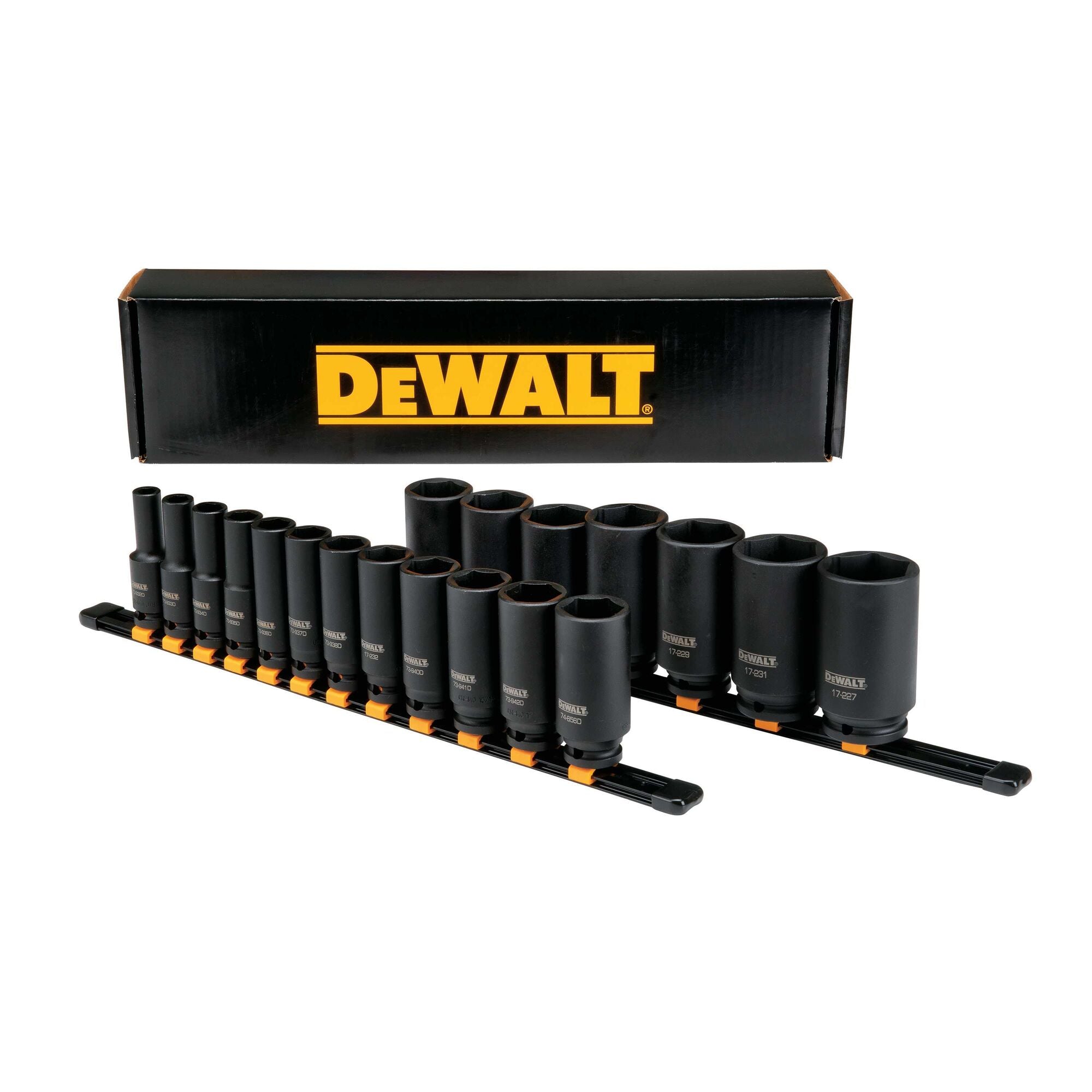 DeWALT 1/2" Impact Deep Drive Socket Set 19 pc. SAE
