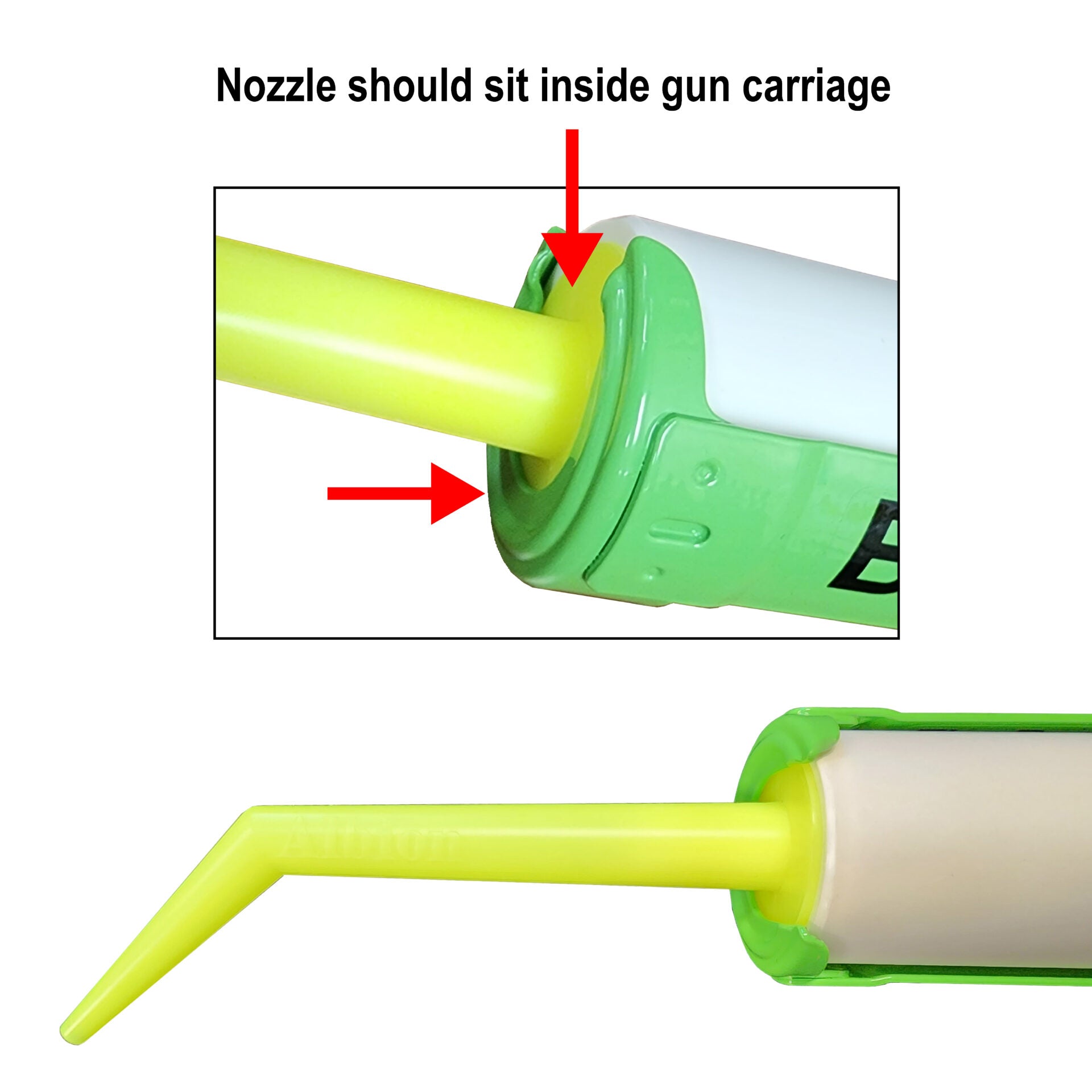 Angle Shot Green Plastic Nozzle for 1/10 Gallon Cartridges, 25 Pack