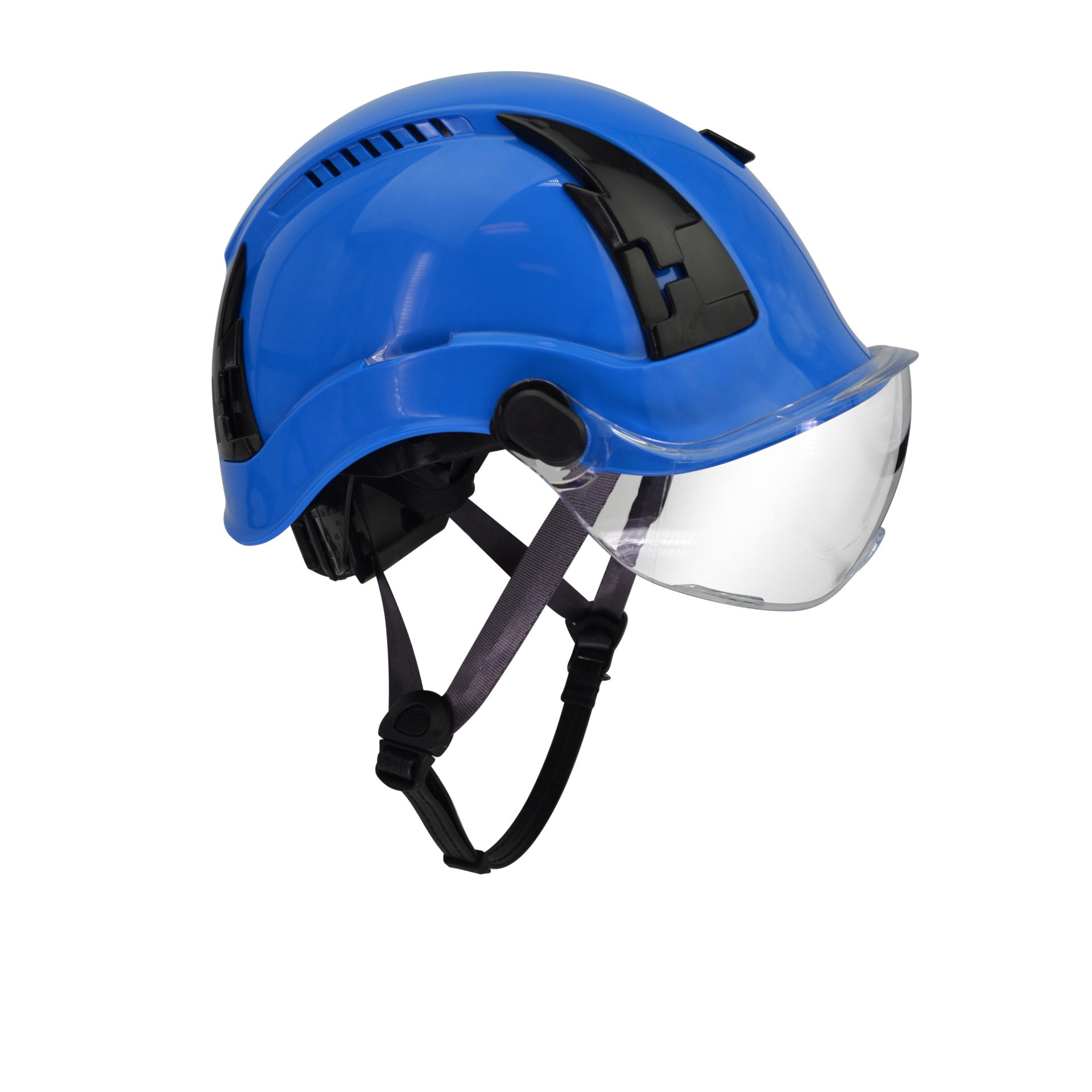 Malta HTBL2001: Type 2 Blue Safety Helmet w/ Clear Visor