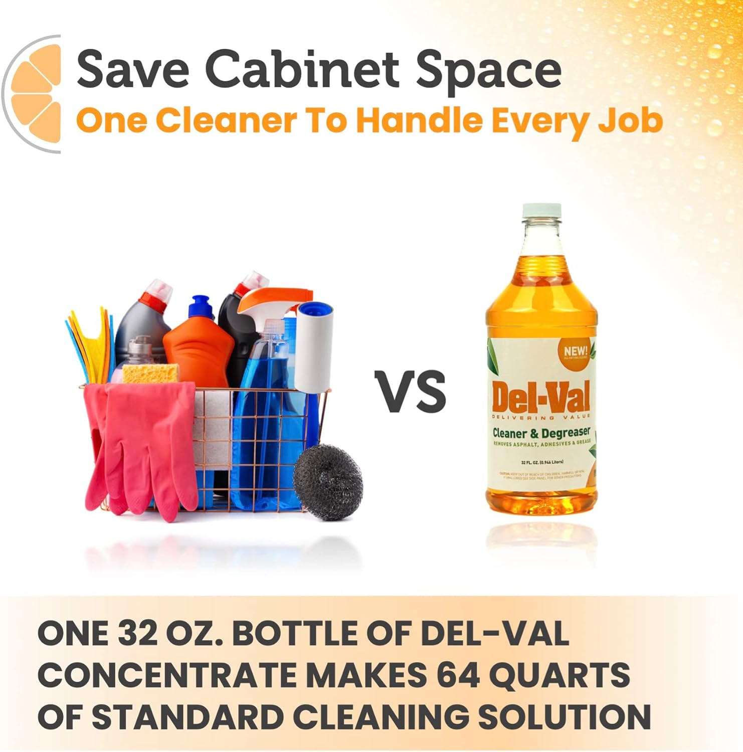 Del-Val Super Concentrated Orange Citrus Cleaner 32 Oz Spray Bottle