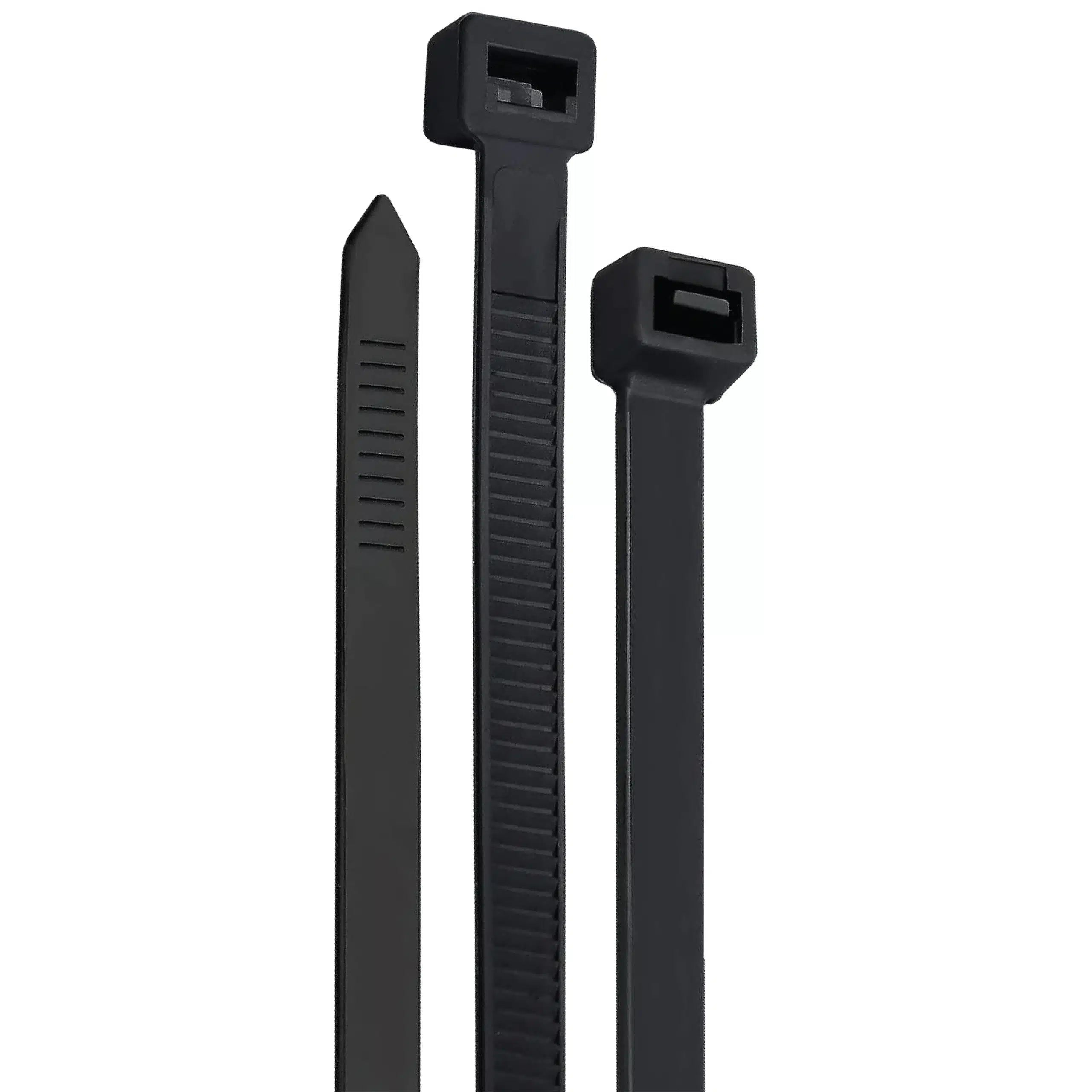 21" Black Nylon Locking Zip Ties - Rated to 175 Lbs. - Pack of 50