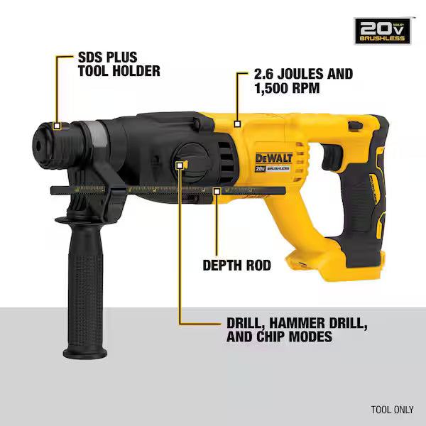 DeWALT DCH133B Hammer Drill SDS Plus 1 1/8" 20 Volt Tool Only