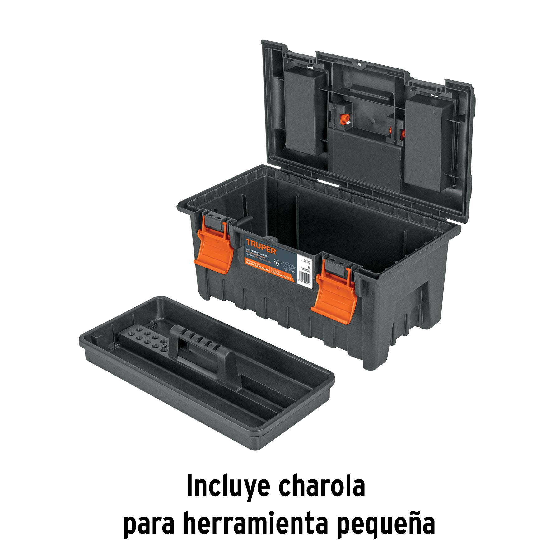 Tool Box 19" w/Lid Organizers and Removable Tray