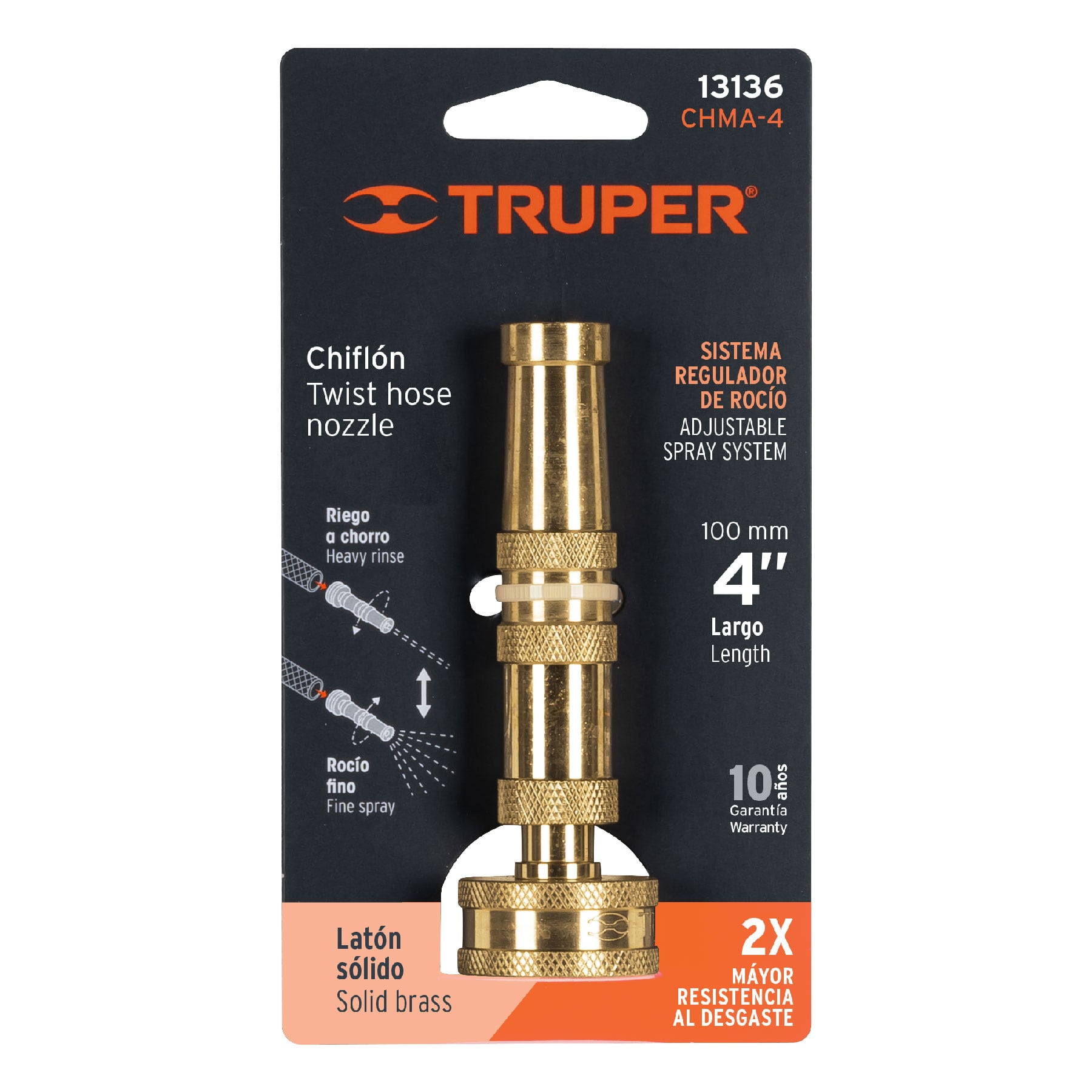 Brass Twist Hose Nozzle and Spring Base Coupling
