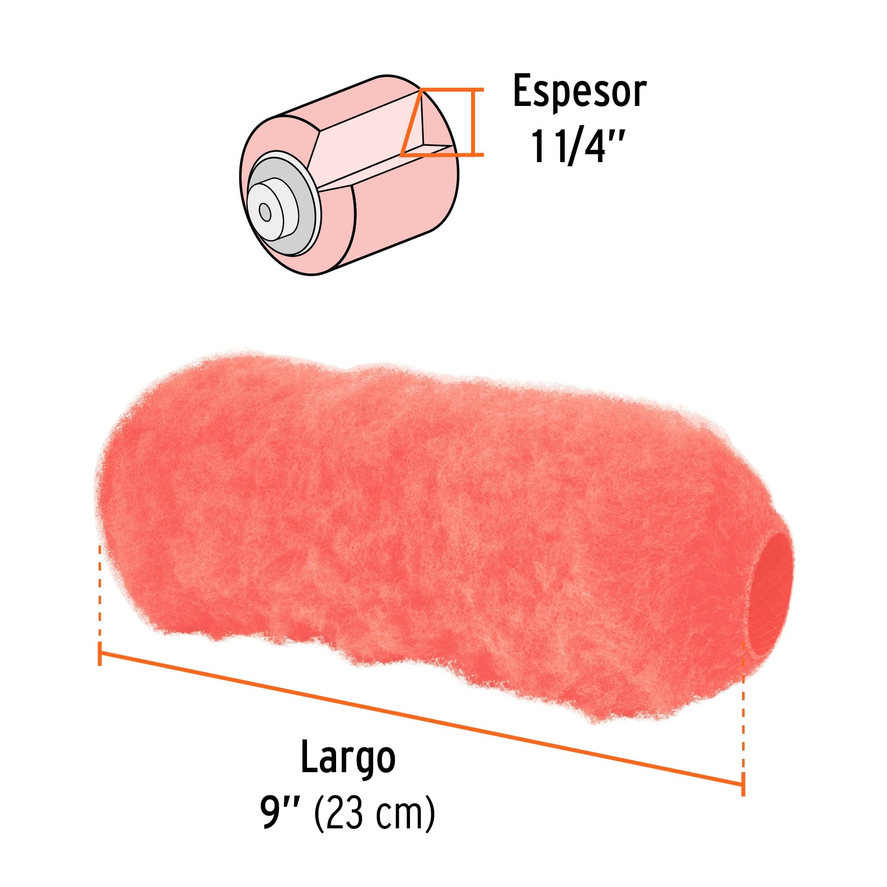 9" Length Paint Roller Nap (1-1/4" Thickness) - WRYKER Construction Supply