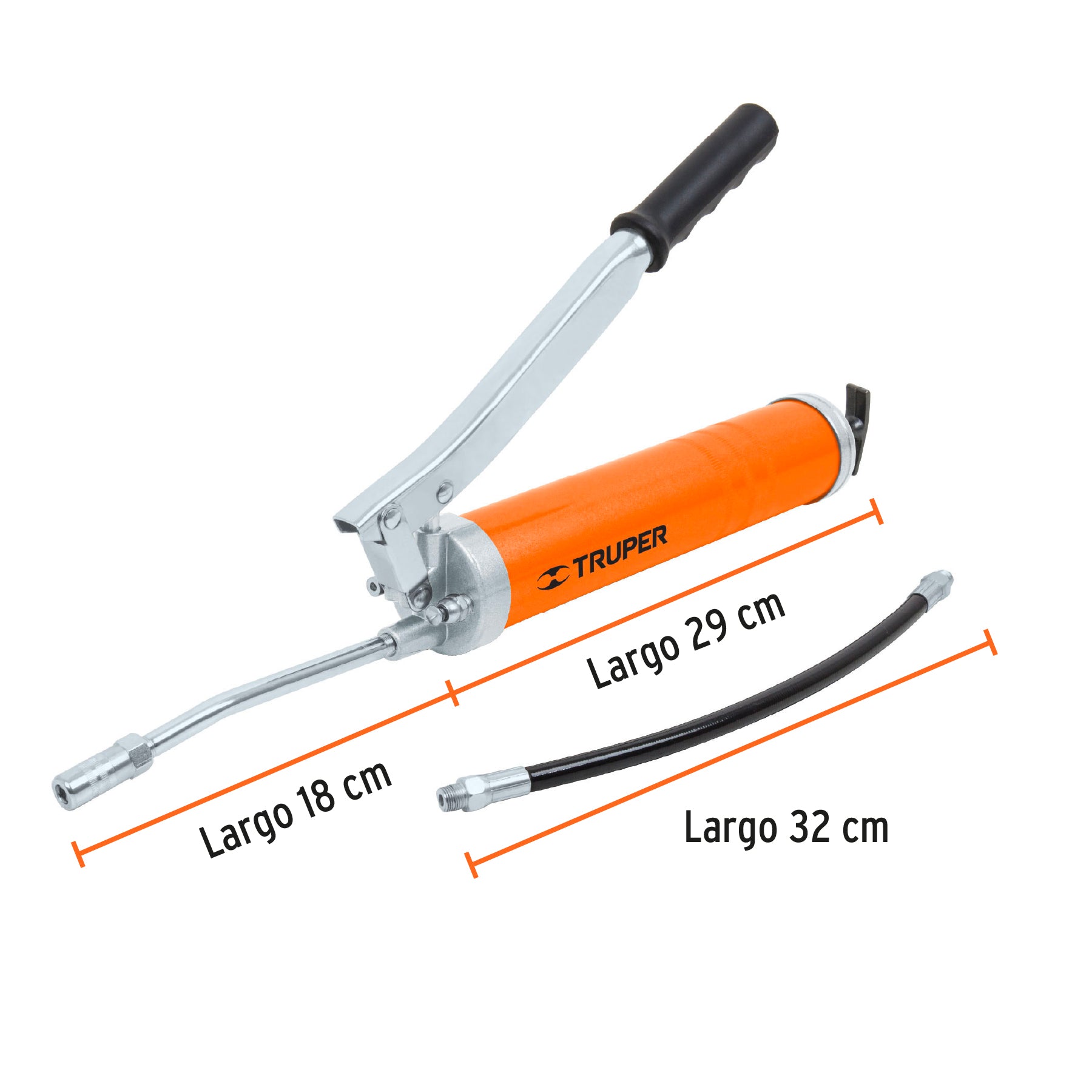 Truper 14oz Heavy Duty Grease Gun, 10,000 PSI