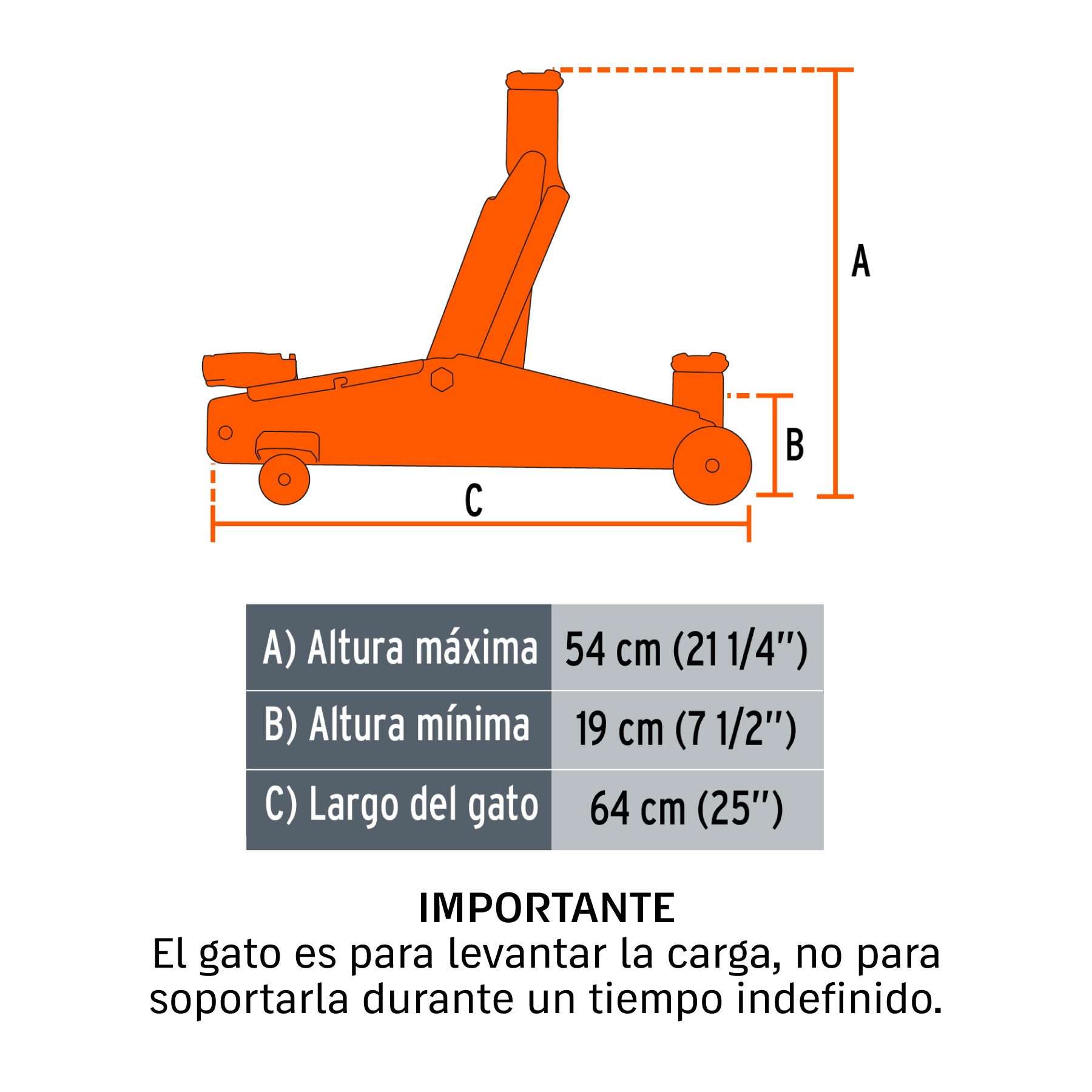 3 Ton Floor Jack GAPA-300 21 3/4" Lift Max Truper