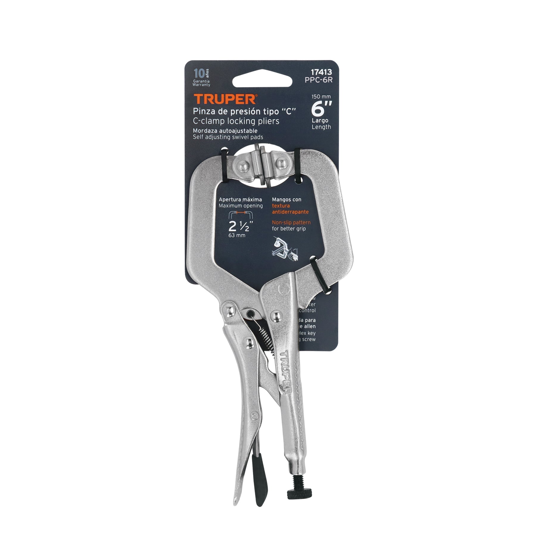C-Clamp Locking Pliers 6" 2 1/2" Opening