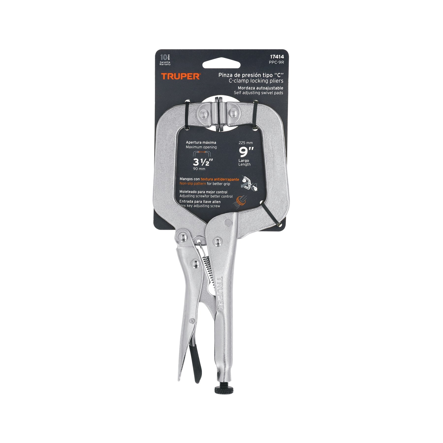 C-Clamp Locking Pliers 9" 3 1/2" Opening