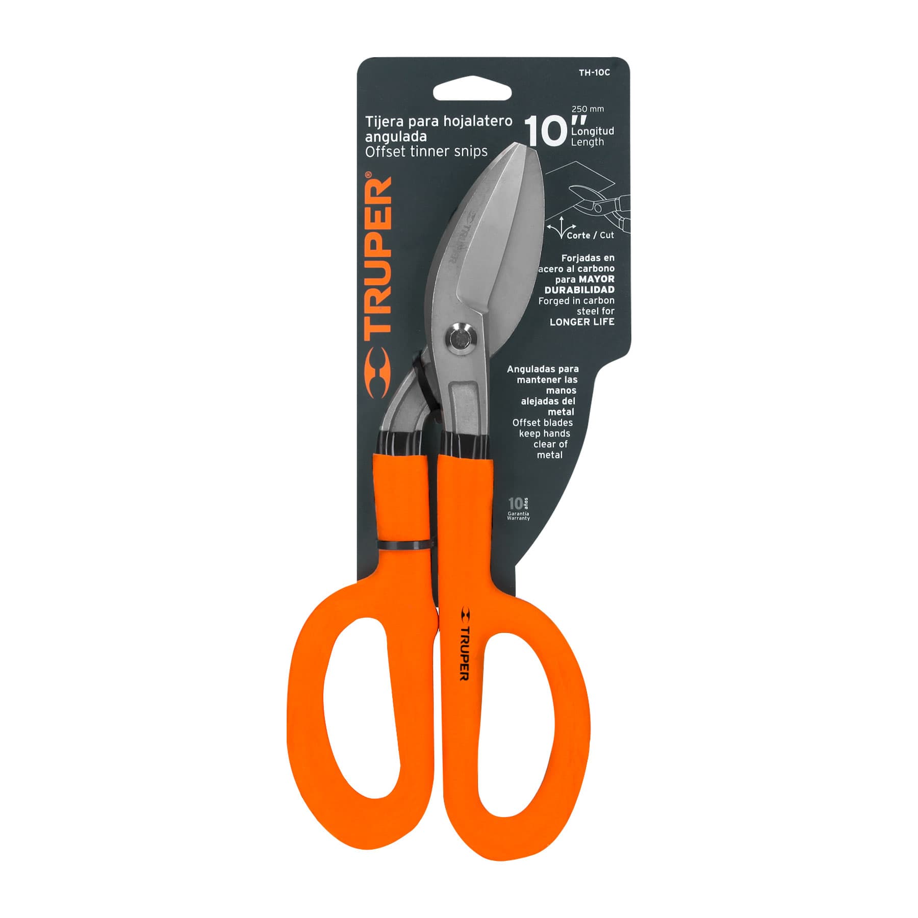 Curved Pattern Tinner's Snips 10"