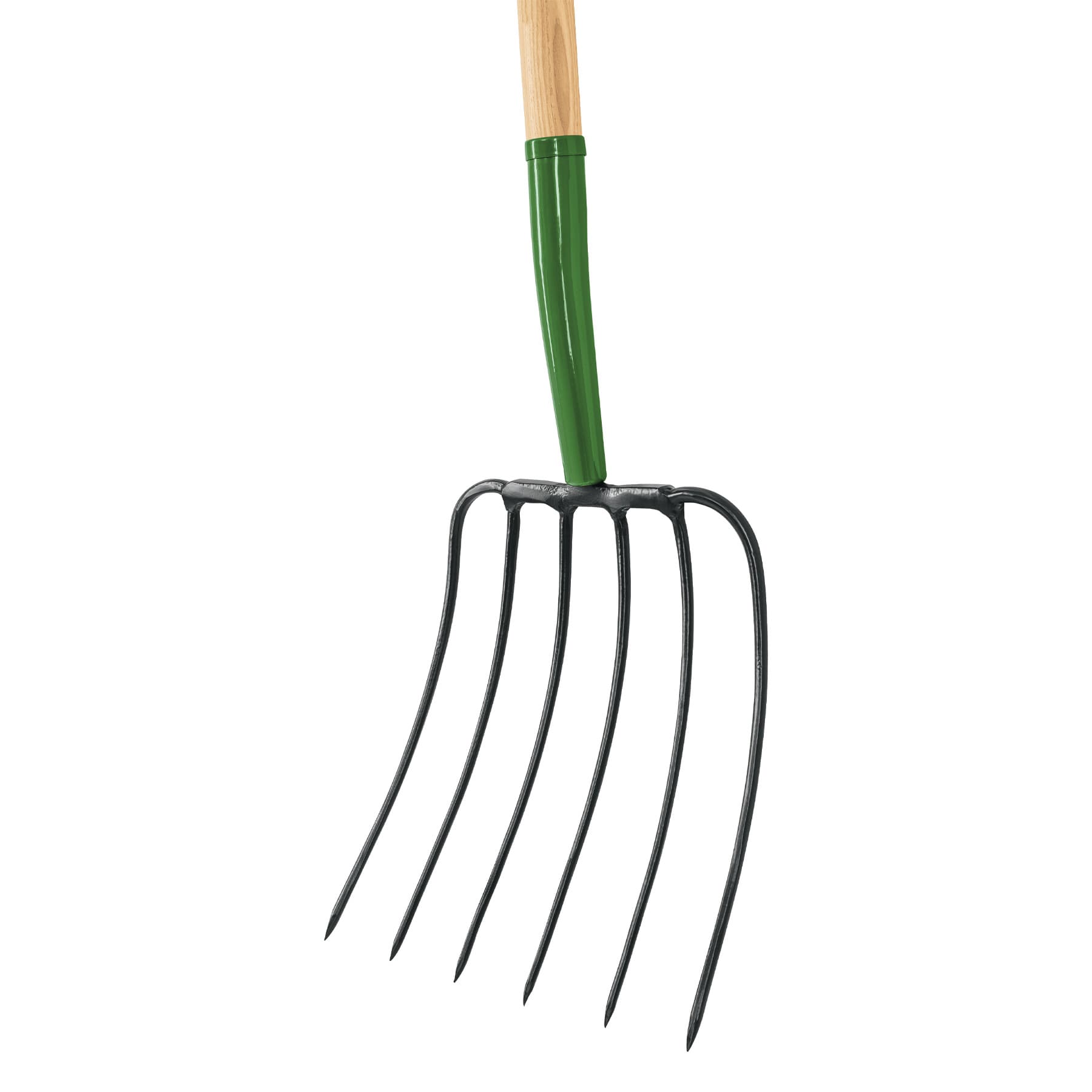 John Deere 6-Tine Manure Fork, 6 Tine Ash Wood Handle 9" Grip