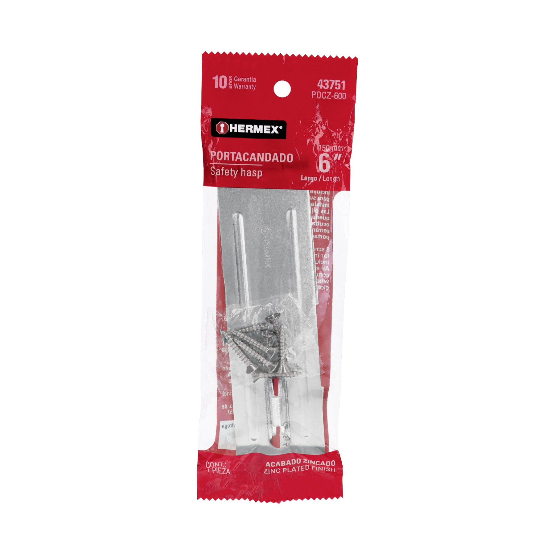 Door Latch Lockable 6" Zinc Plated POCZ-600