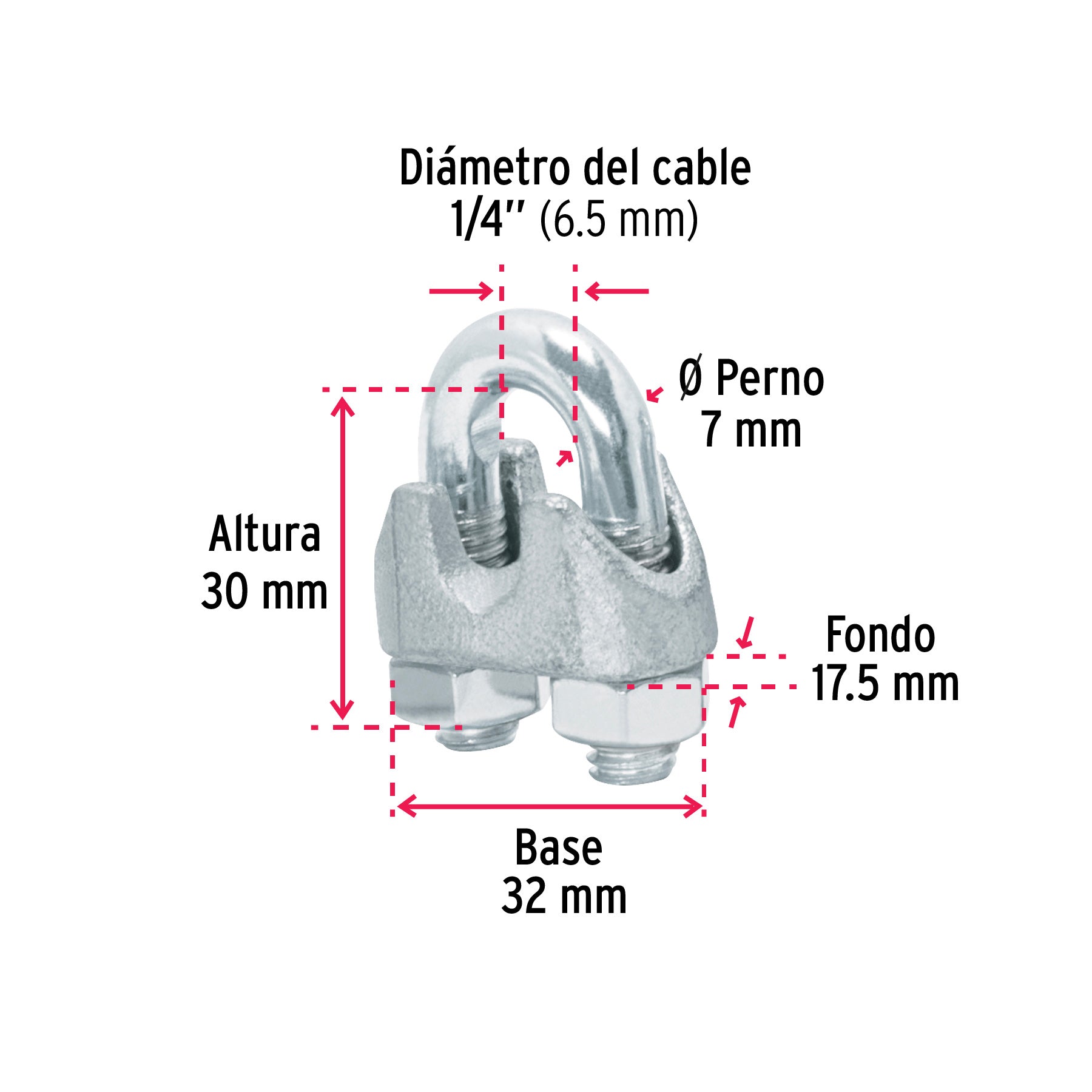 1/4" Cable Clamps (Pack of 2)