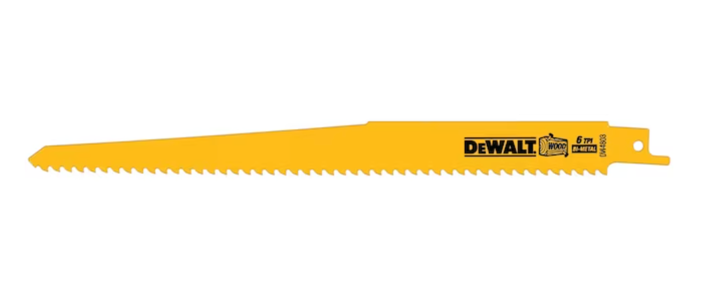 Reciprocating Saw Blade 9" - 6TPI DeWALT 25 Pack Price per Blade