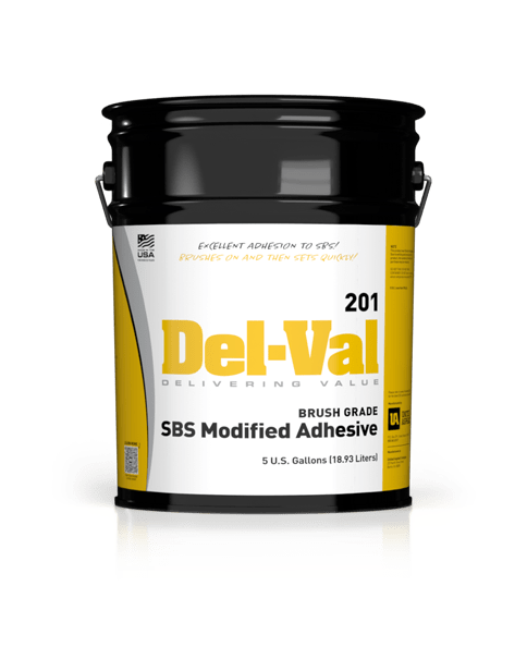 Del-Val 201 Modified Asphalt Adhesive (Brush Grade) 5 Gallon Pail