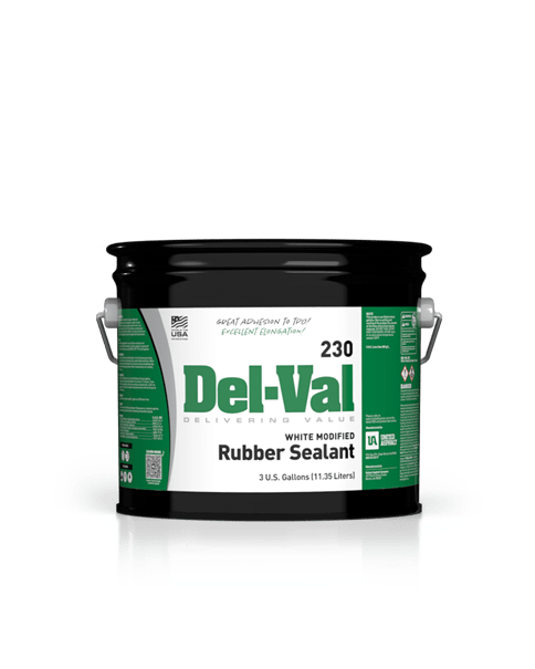 Del-Val 230 White Modified Rubber Sealant Roof 3 Gallon