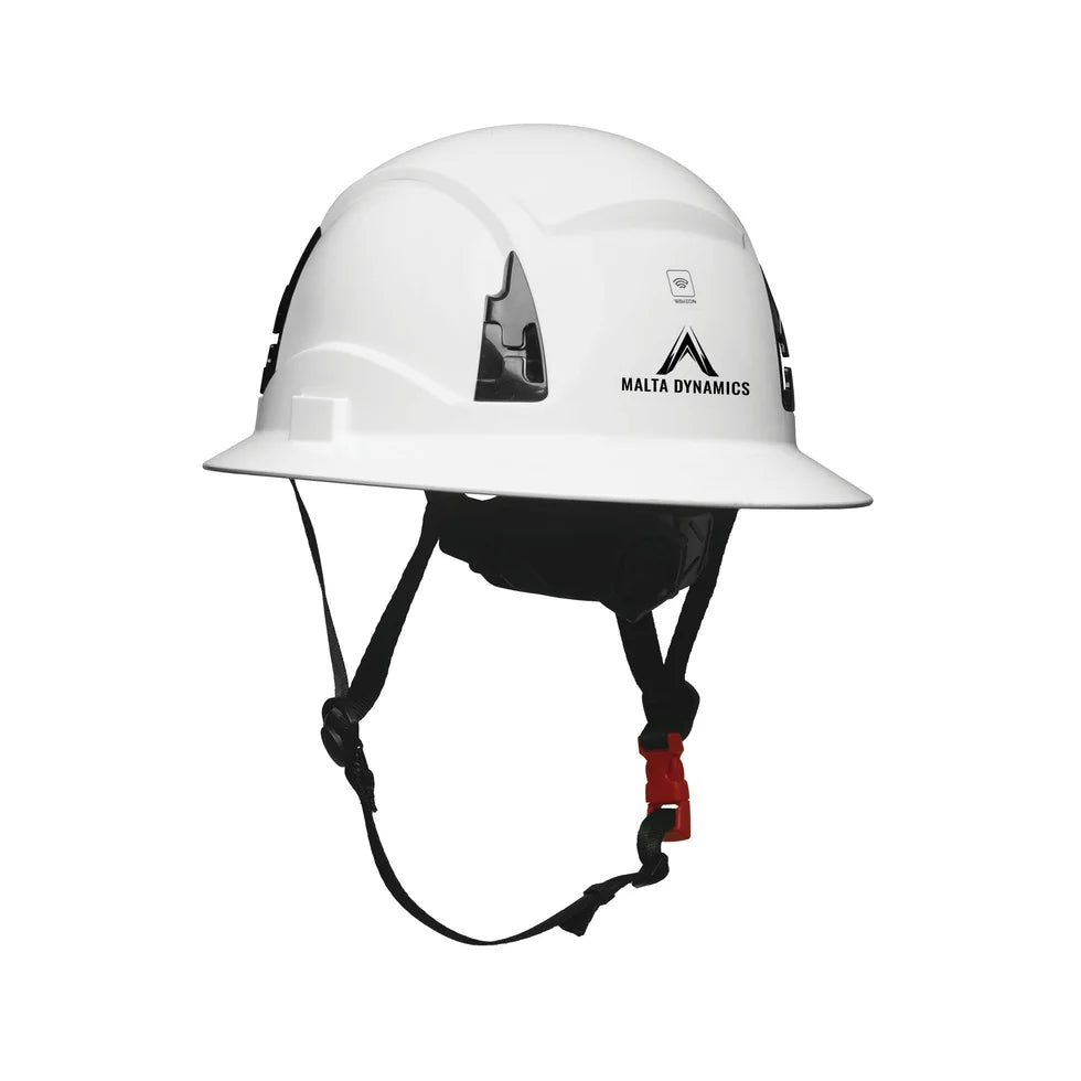 Malta HHW3004: Type 2 Full Brim White Safety Helmet Class E