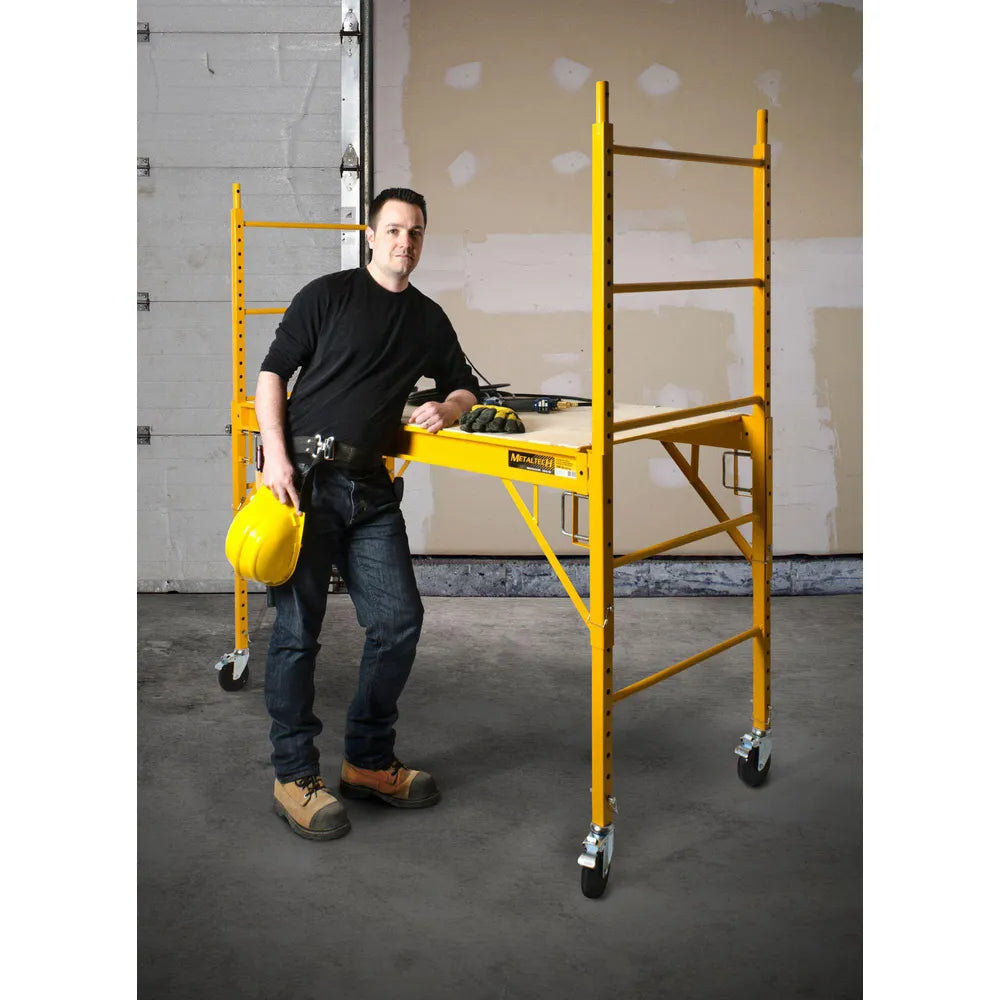 6' Baker Jobsite Series Scaffold with 5" Wheels, Plywood Deck, Load Capacity 1100 lbs.
