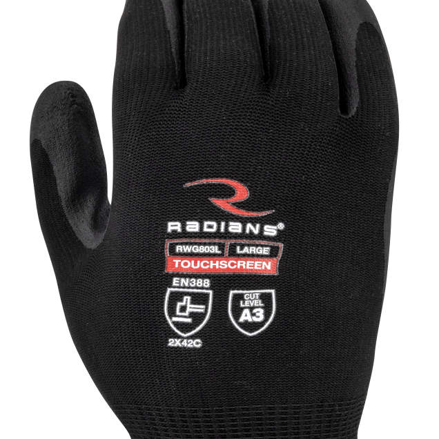 Radians RWG803 Cut Level A3 Foam PVC Palm Coated Winter Glove - WRYKER Construction Supply