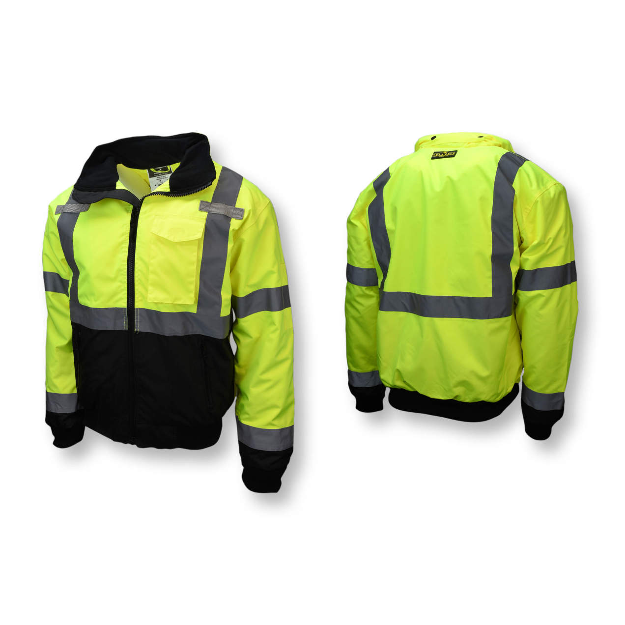 SJ110B Green Class 3 Two-in-One High Visibility Bomber Safety Jacket