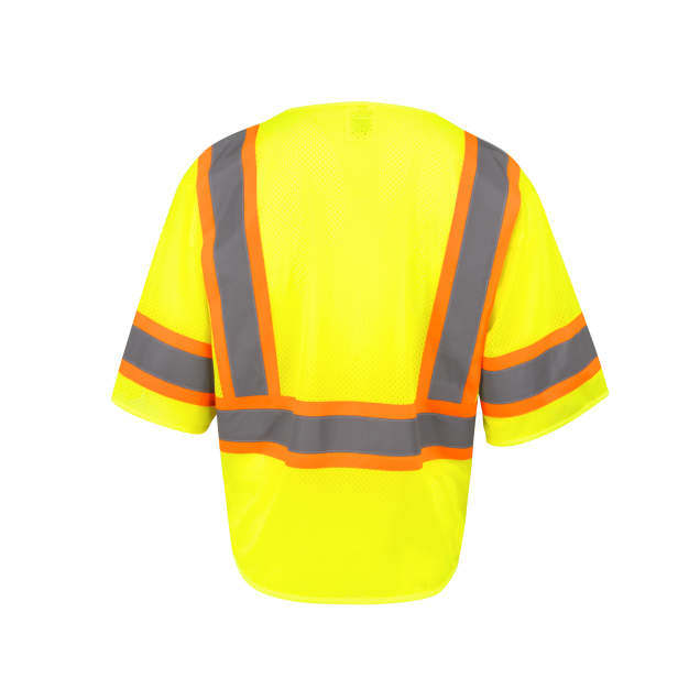 SV232-3 Two Tone Surveyor Type R Class 3 Mesh Safety Vest with Dual Side Zippers