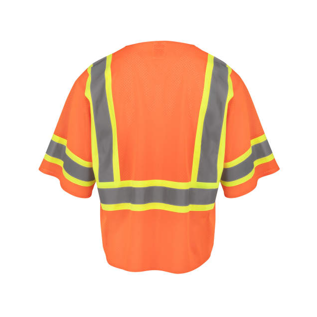 SV232-3 Two Tone Surveyor Type R Class 3 Mesh Safety Vest with Dual Side Zippers