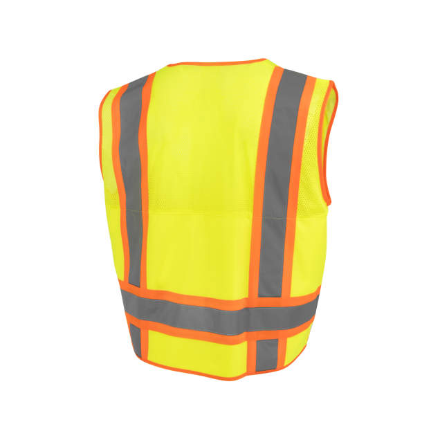 SV69-2 Two Tone Surveyor Type R Class 2 Mesh/Solid Safety Vest with Plan/Tablet Pocket