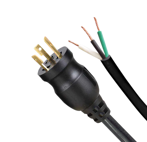 9ft 16/3 SJ Black Locking Repair Cord, L5-20P Black Plug, ROJ 6", Strip Conductors 1/2"