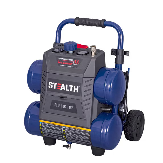 Stealth 4.5 Gallon Double Stack Quiet Air Compressor