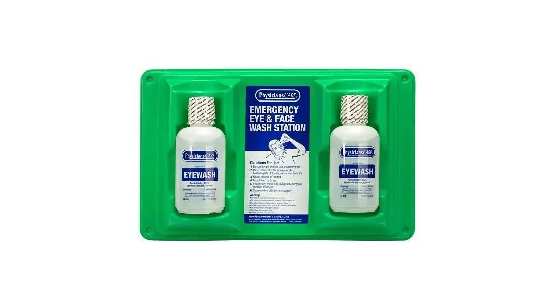 Eyewash Station, Double 16 oz. Screw Cap Bottle