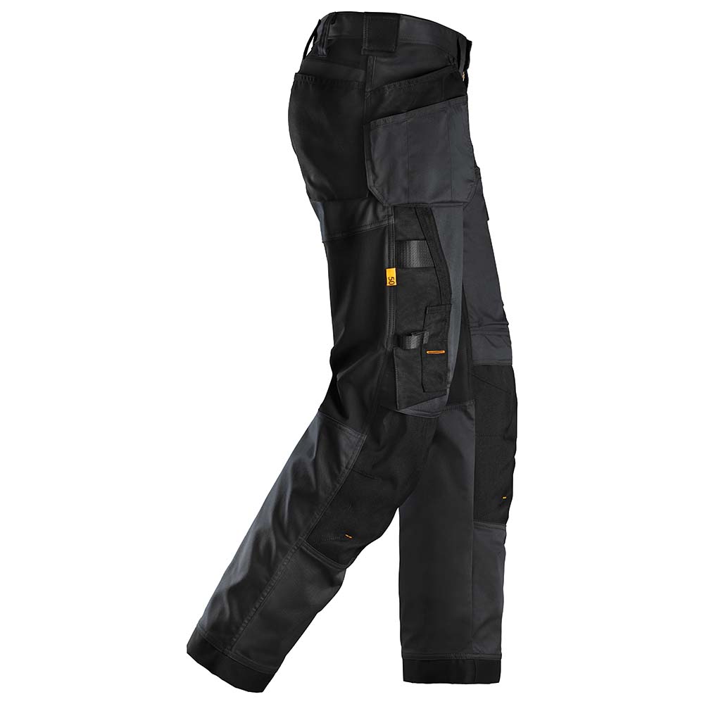 Snickers U6251 AllroundWork Stretch Loose Fit Work Pants + Holster Pockets (Black/Black)