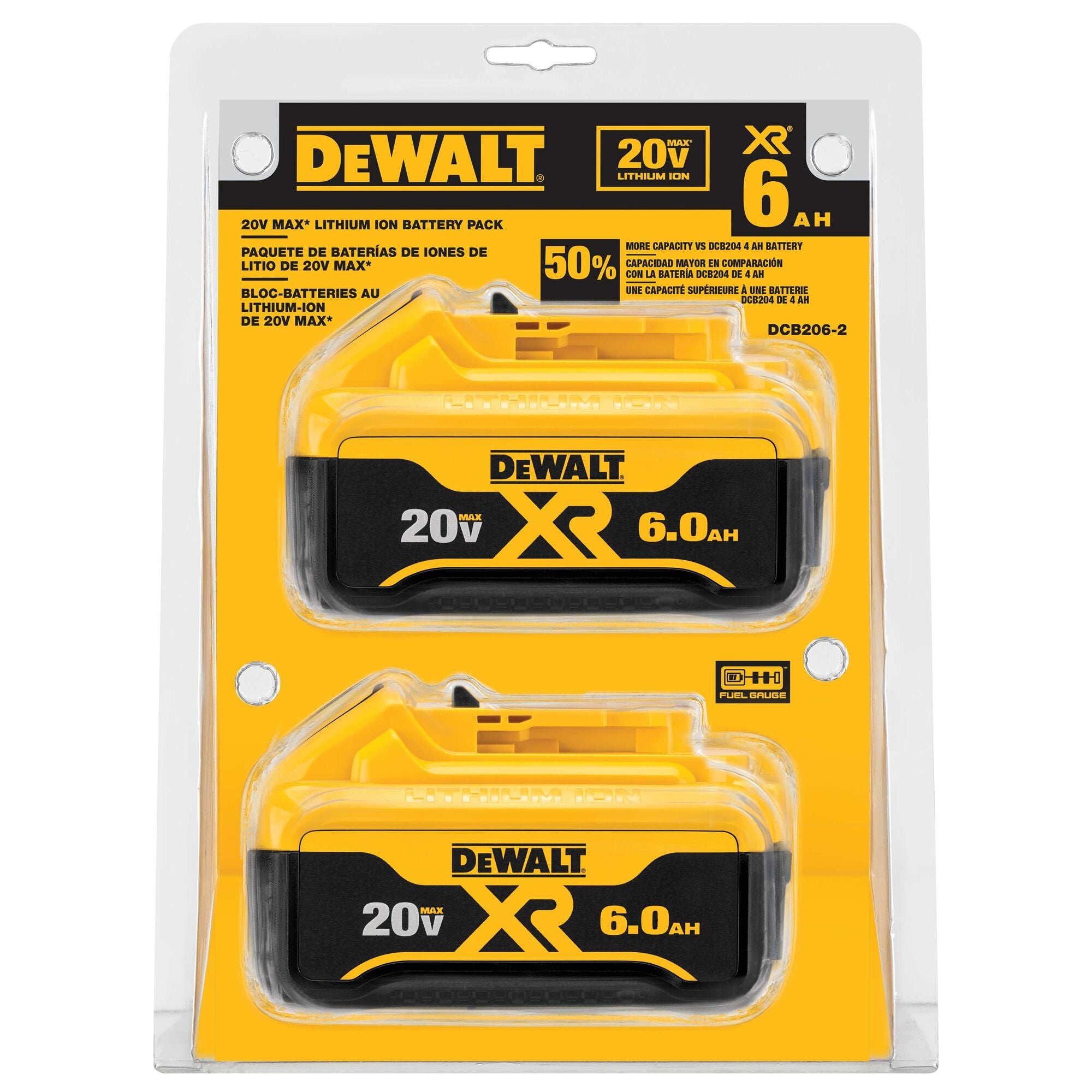 20 Volt XR DeWALT Batteries - 6aH 2 Pack