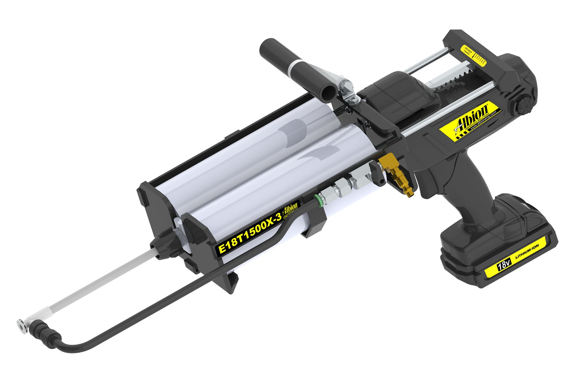 NEW! 1500 Series Cordless Multi-Component Cartridge Gun w/ Spray Adapter (1:1)