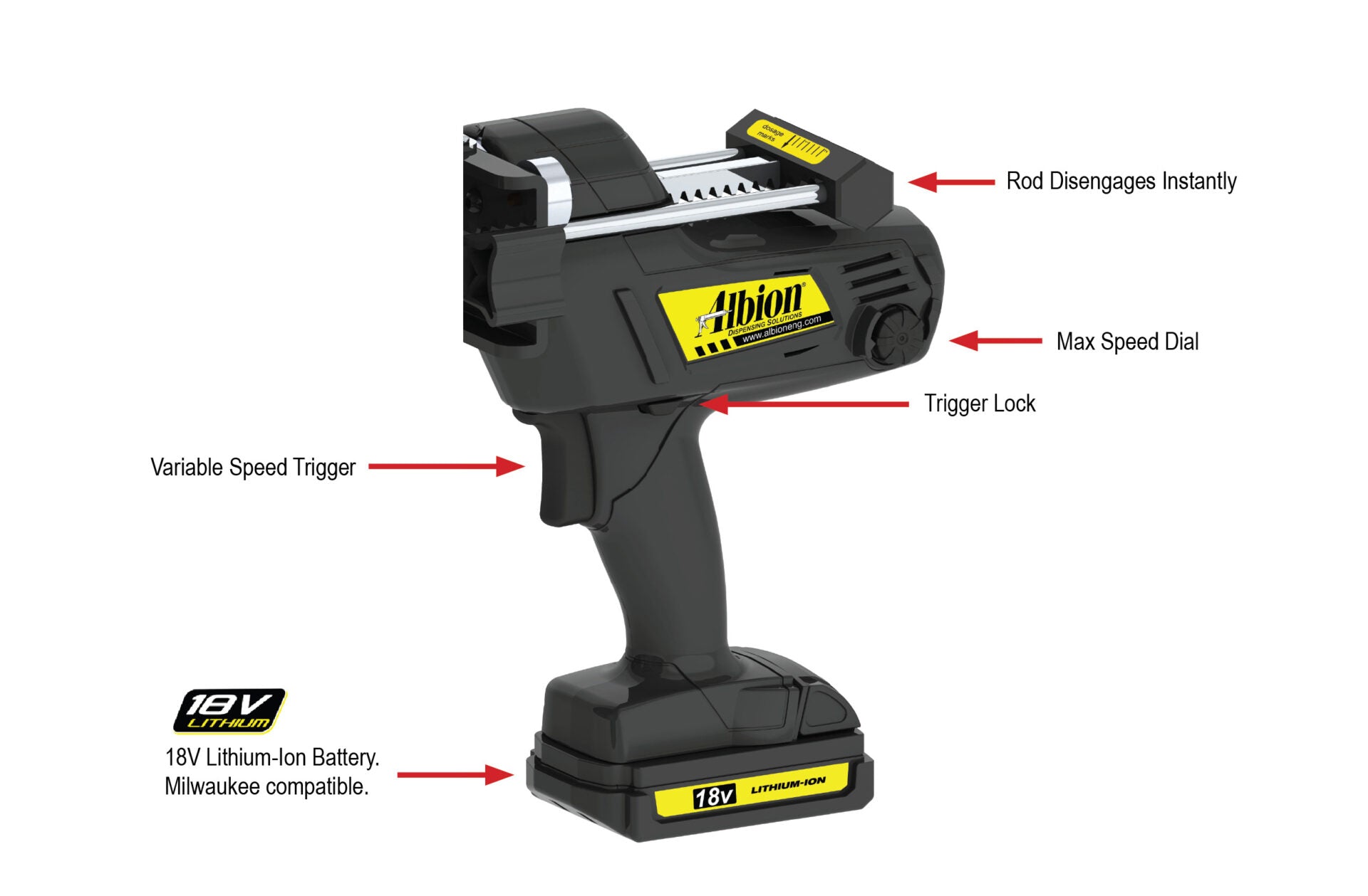 NEW! 1500 Series Cordless Multi-Component Cartridge Gun w/ Spray Adapter (1:1)
