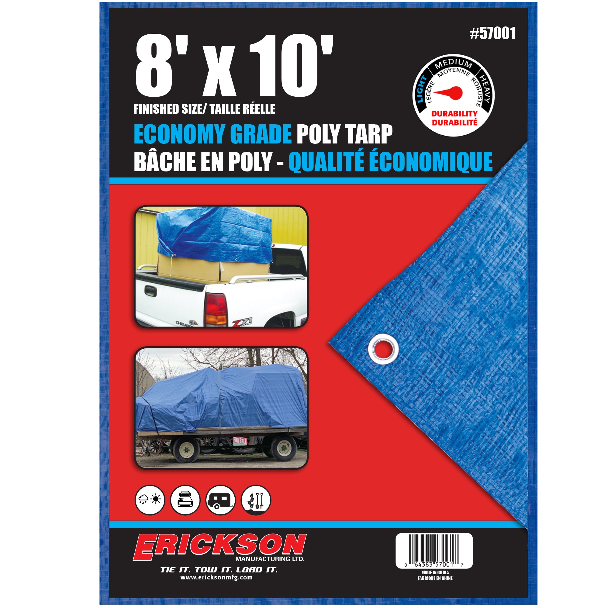 Light Weight (4 MIL) Blue Waterproof Tarp 8'X10'