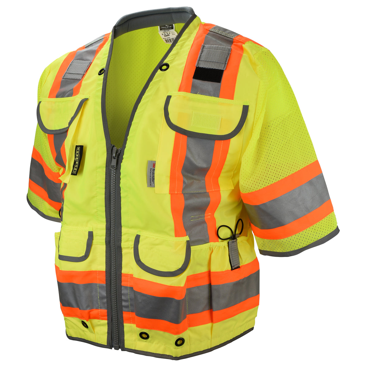 Radians SV55-3ZD Class 3 Heavy Woven Two-Tone Mesh Engineer Safety Vest
