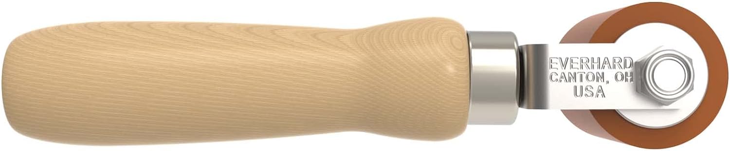 Everhard Seam Roller | 1-3/4" X 1-7/16" Single Fork Silicone Roller | 5" Wood Handle