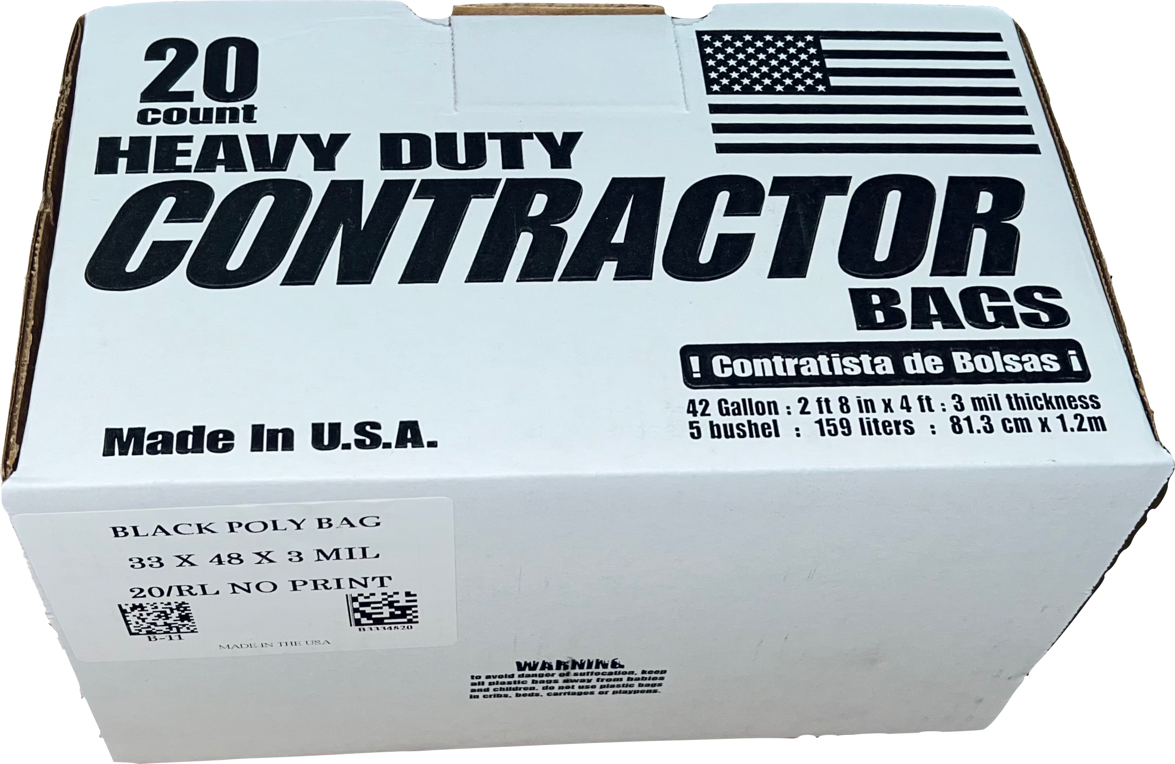 3 Mil Contractor Bags (Box of 20)