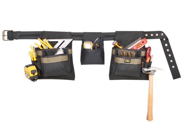 Cinturón de herramientas combinado para carpintero de 4 piezas de CLC