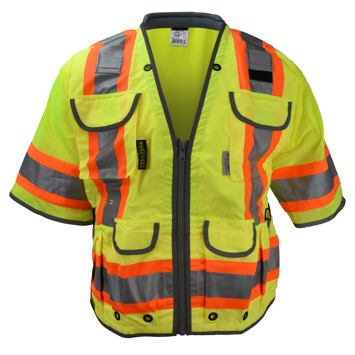 Radians SV55-3ZD Class 3 Heavy Woven Two-Tone Mesh Engineer Safety Vest